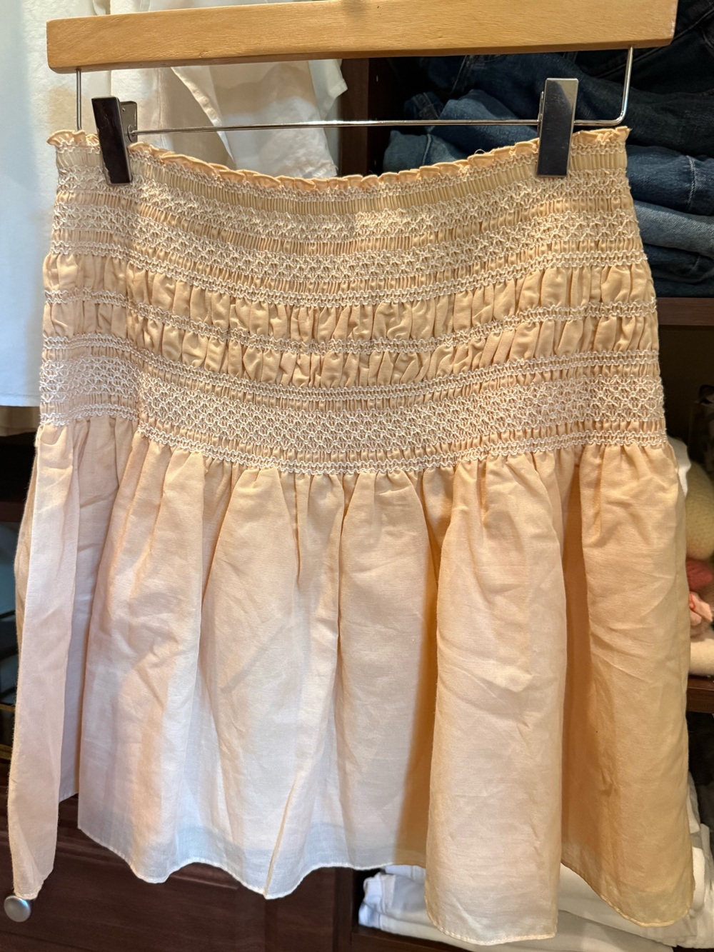 Loeffler Randall Smocked A-Line Mini Skirt